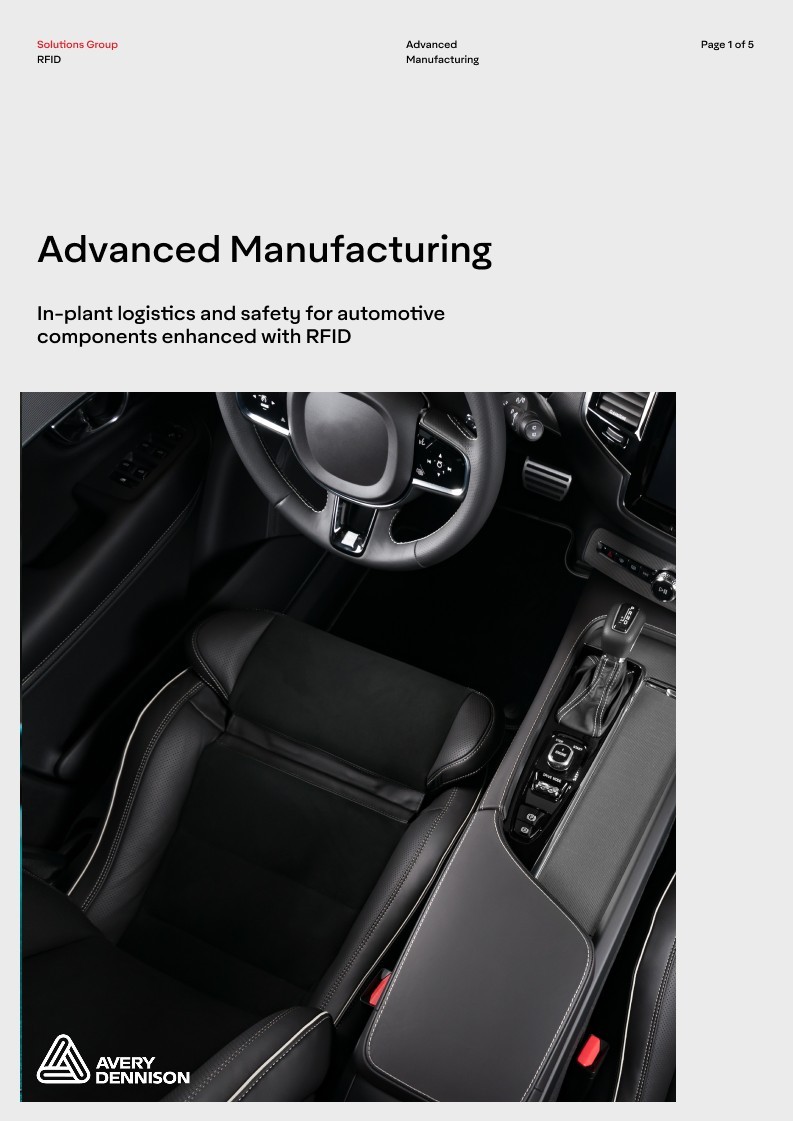Advanced Manufacturing: In-plant logistics and safety for automotive components enhanced with RFID