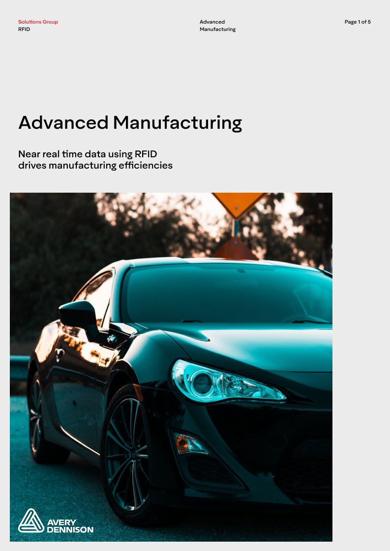 Advanced Manufacturing: Near real-time data to drive manufacturing efficiency with RFID
